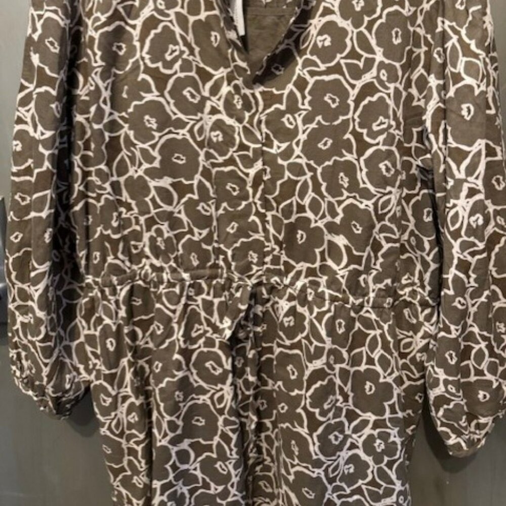 Retro Boho Voile floral Mini Shirtdress - Picture 5 of 16